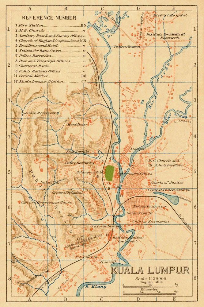 Mapa historyczna Kuala Lumpur (KL)