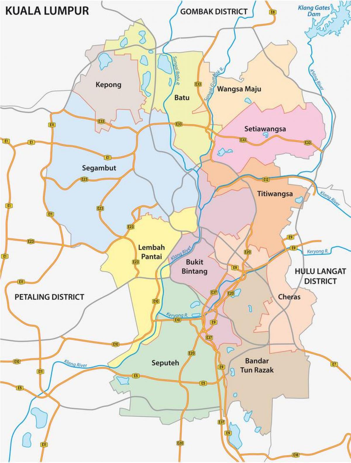 Mapa drogowa Kuala Lumpur (KL)