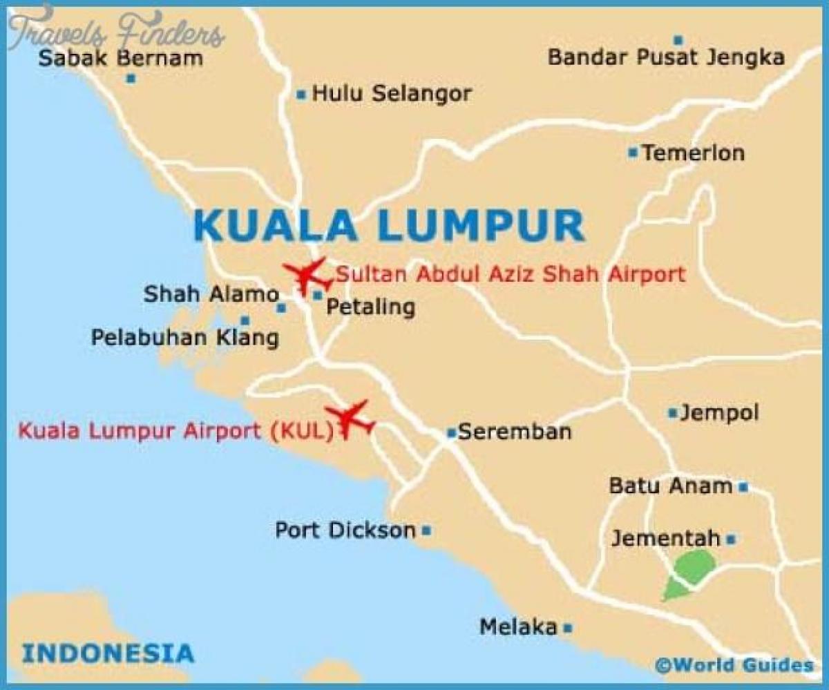 Mapa lotnisk Kuala Lumpur (KL)
