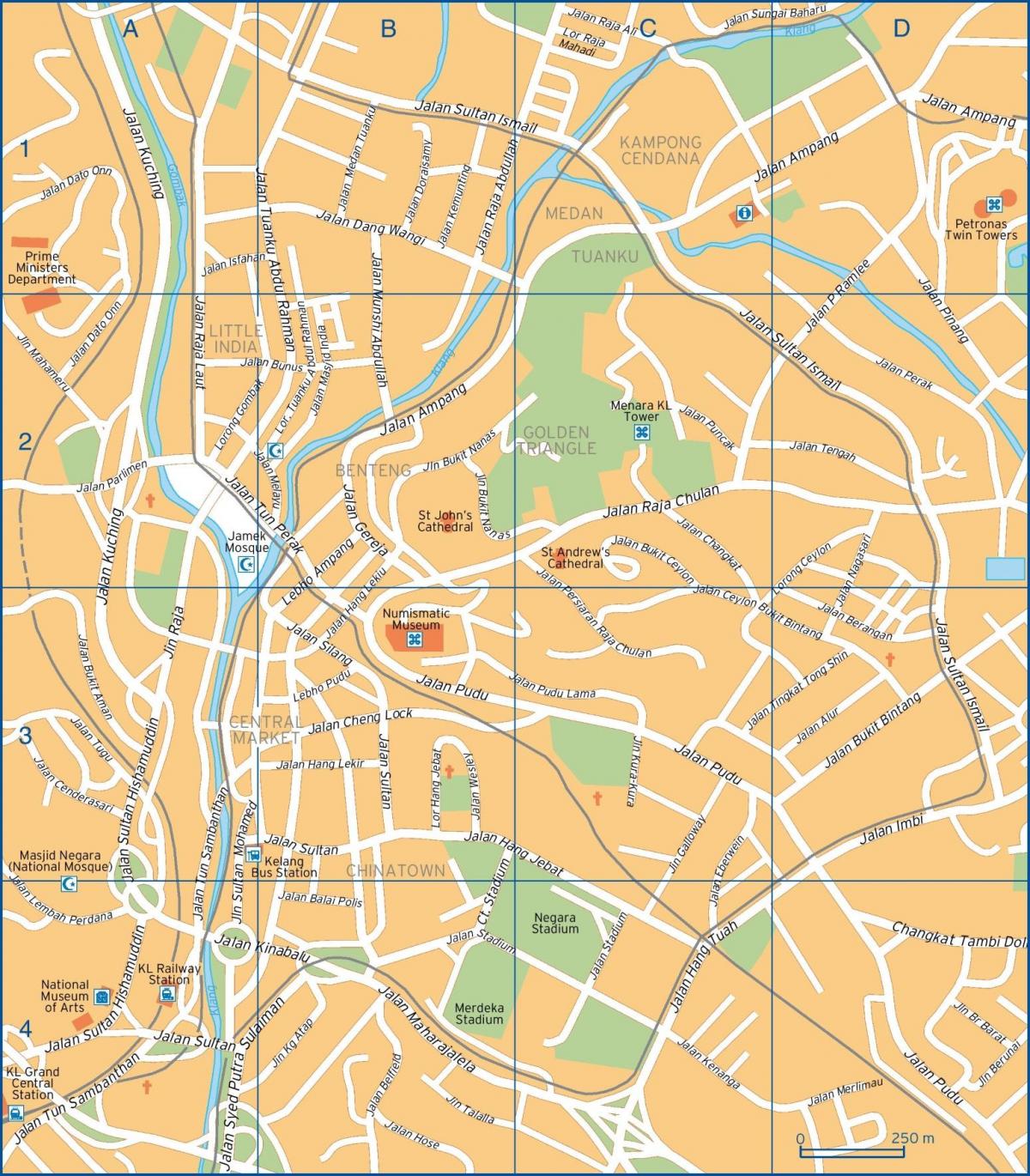 Mapa ulic Kuala Lumpur (KL)
